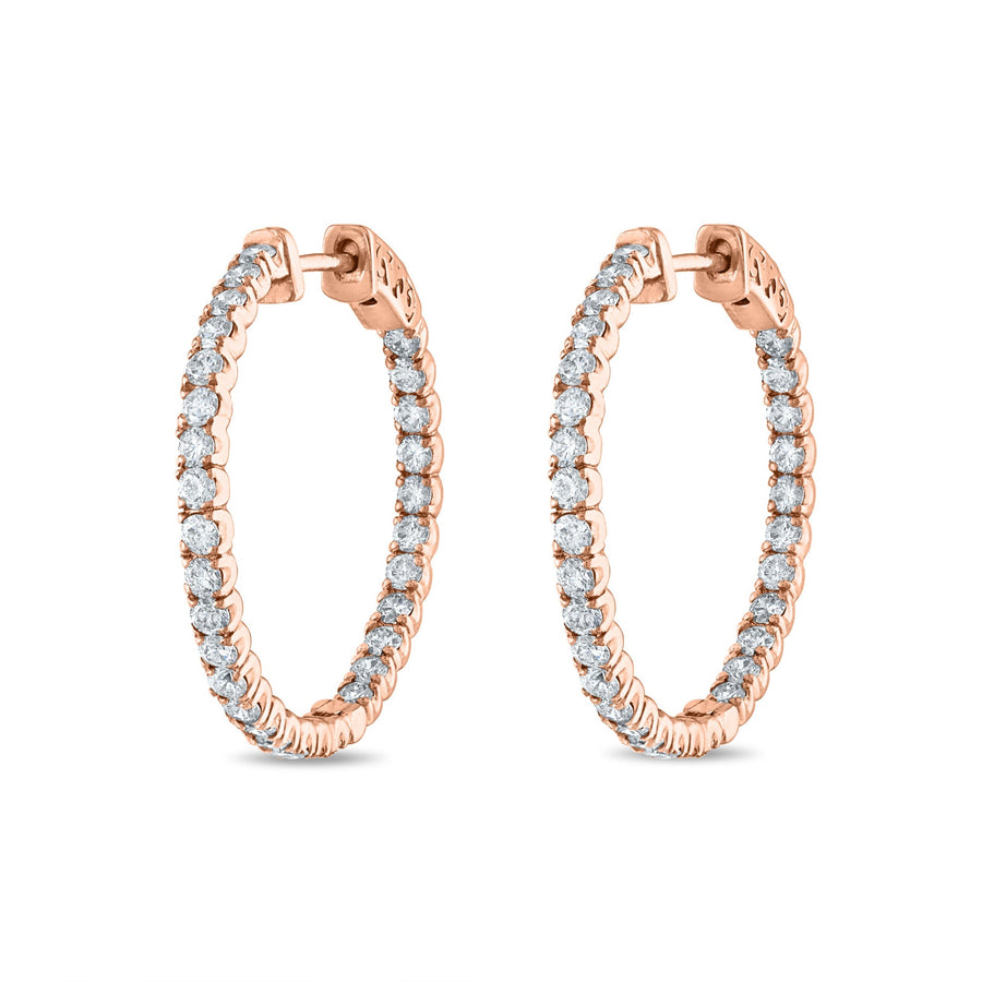 Inside Out Diamond Hoops in Rose Gold