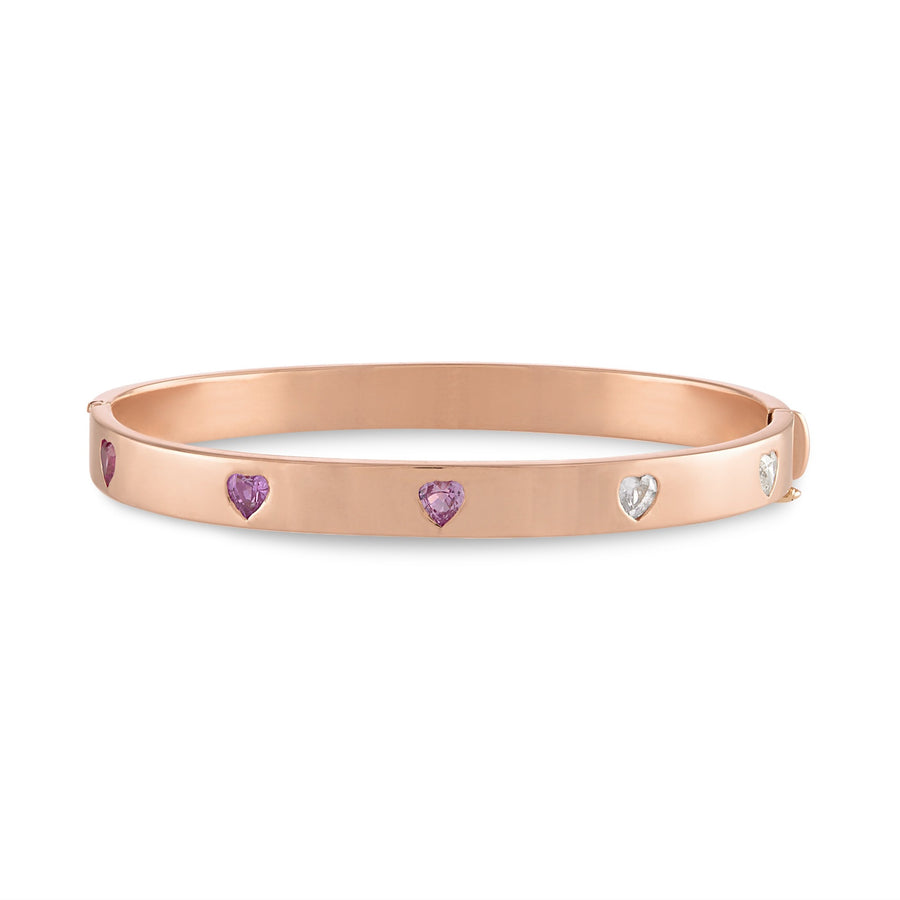 Queen of Hearts Bangle in Rose Gold