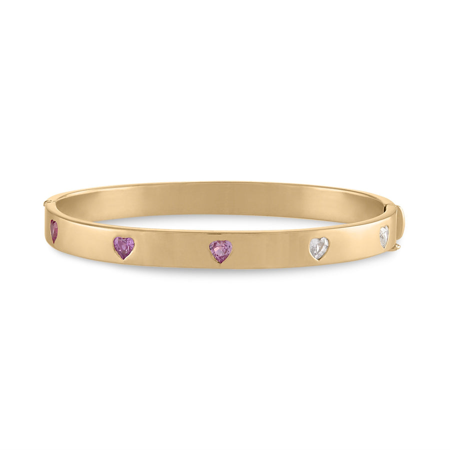 Queen of Hearts Bangle in Yellow Gold