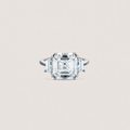 The Summit Three Stone Ring - Double Claws