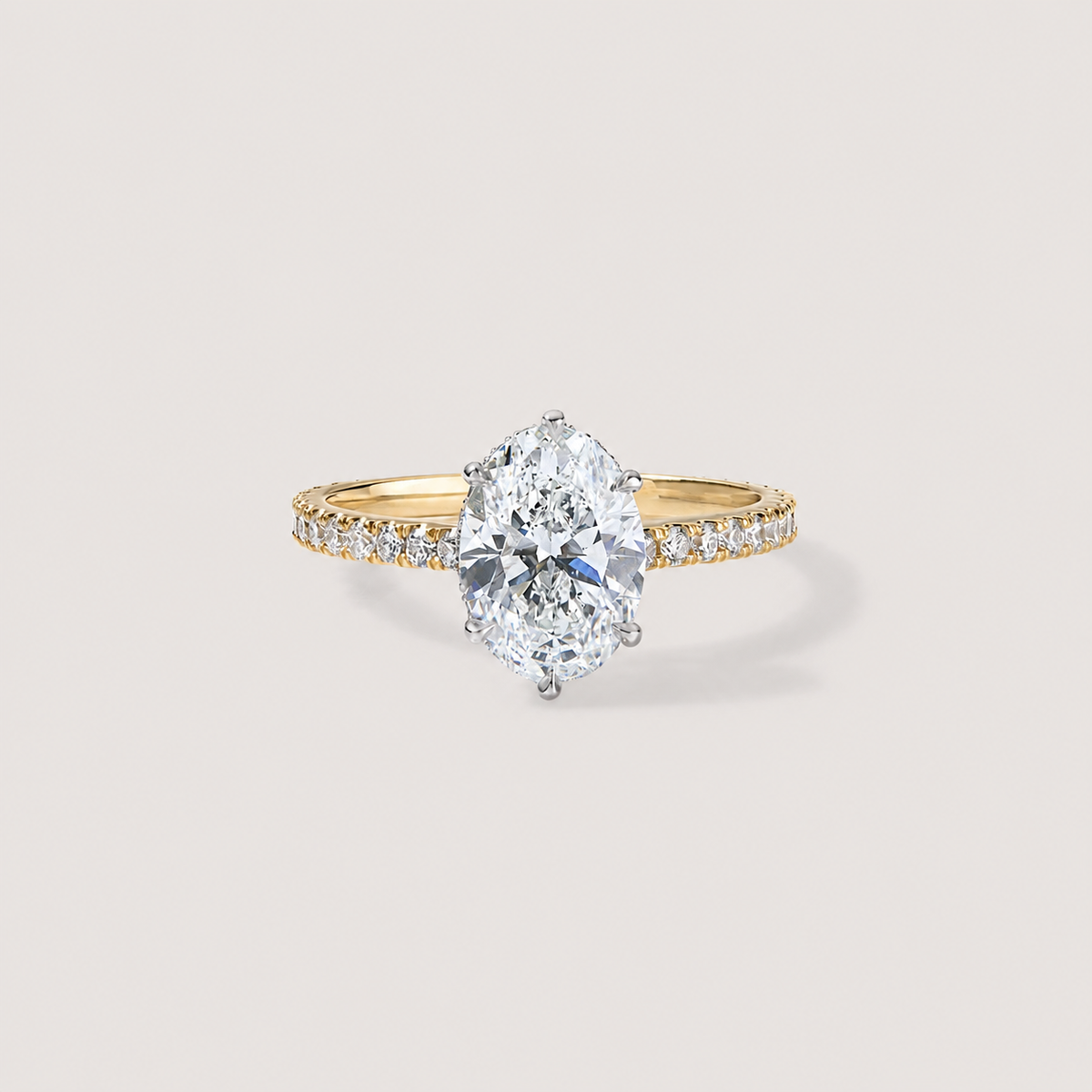 Six Prong Pave Oval