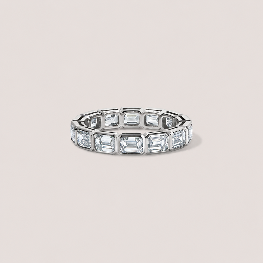 The East West Bezel Eternity Band - Emerald