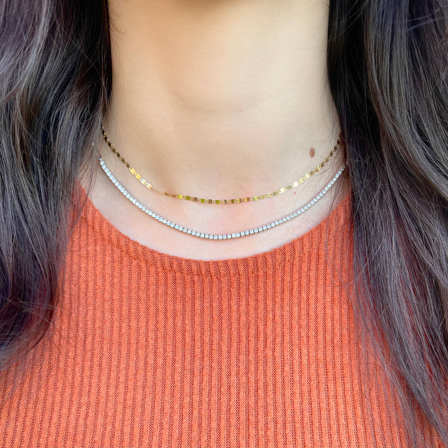 yellow gold shimmer chain necklace