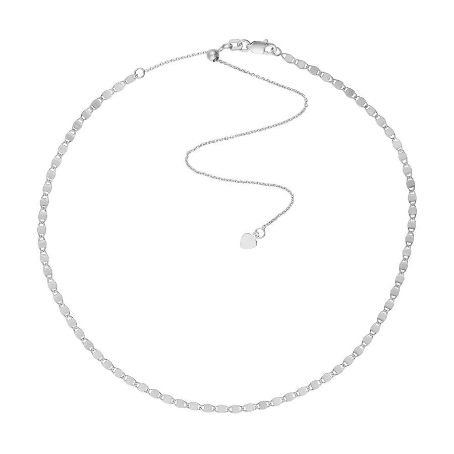 white gold shimmer chain necklace