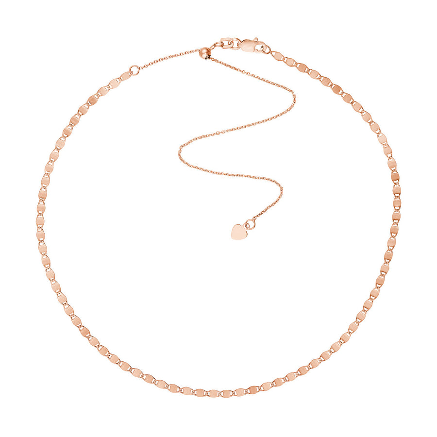 rose gold shimmer chain necklace