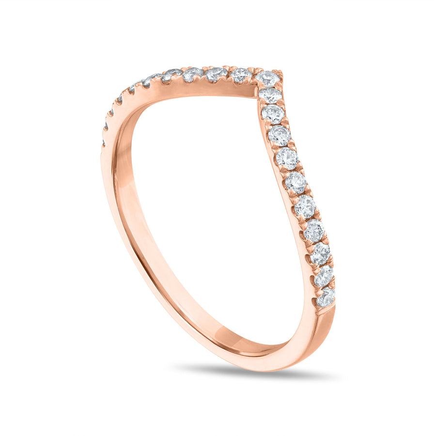 Diamond Arrow Ring in Rose Gold Side View