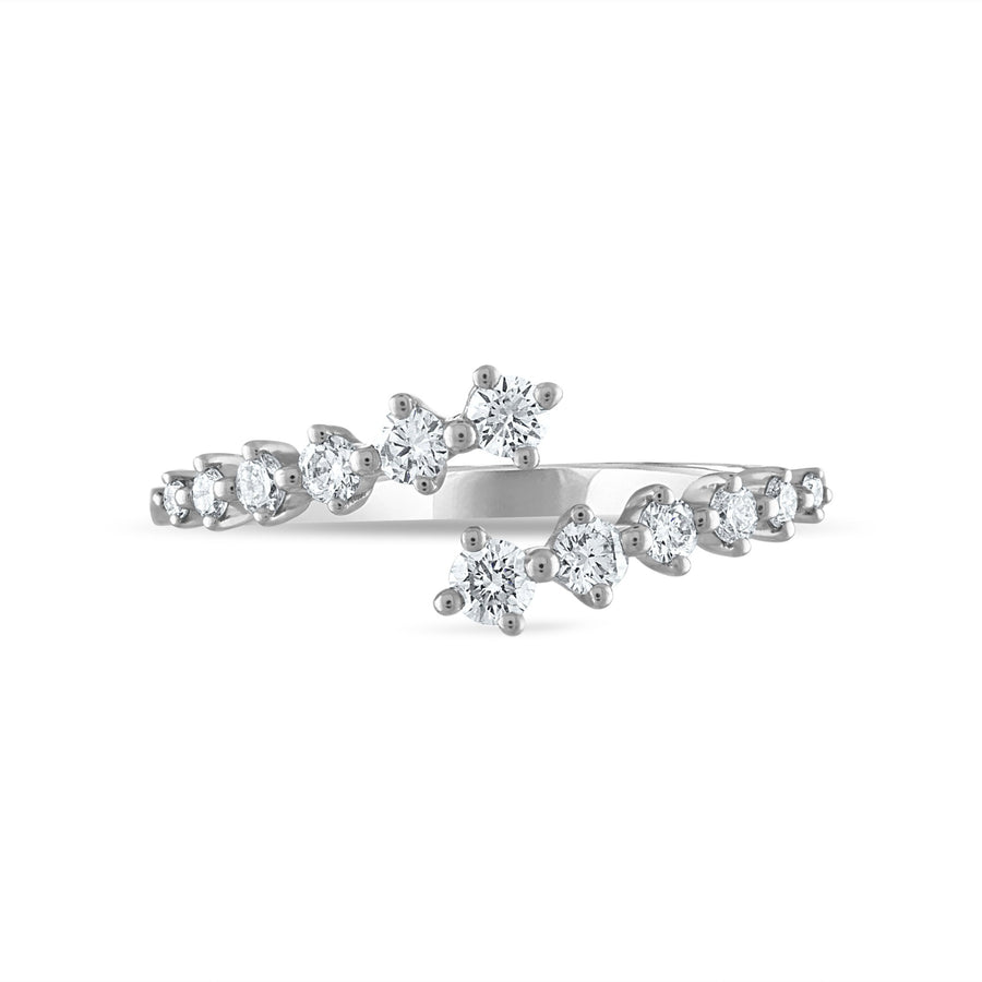 Pointed Diamond Hug Ring in White Gold