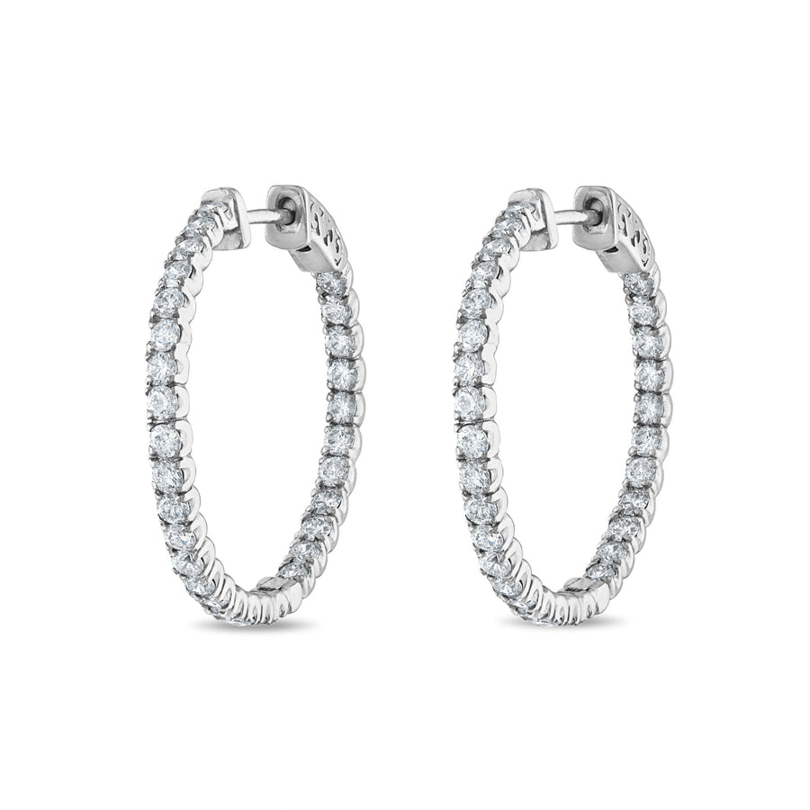 Inside Out Diamond Hoops in White Gold