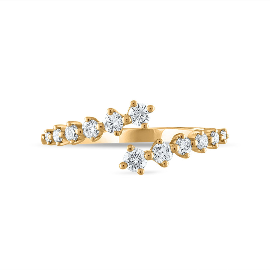 Pointed Diamond Hug Ring in Yellow Gold