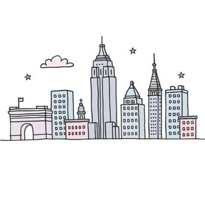 Illustrated New York City skyline